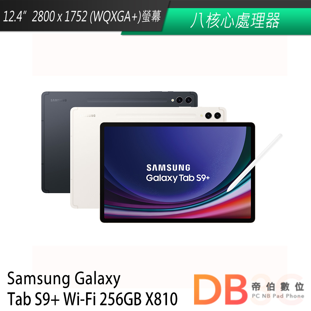 SAMSUNG Galaxy Tab S9+ X810 (WiFi/12G/256G) 平板電腦 送抗刮保貼等好禮
