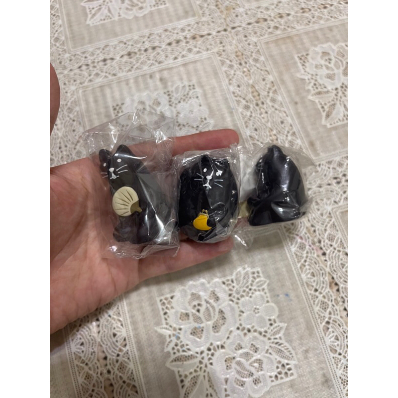 decole concombre 黑貓🐱 3件合售 扇子 正坐 錢包 加藤真治 正品正版 日本公仔 擺飾 飾品