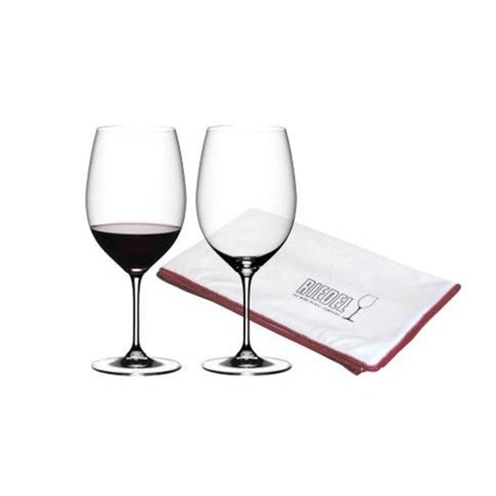 【奧地利RIEDEL】Vinum Cabernet紅酒杯超值限量組合(2杯)-加贈擦拭布1只《拾光玻璃》