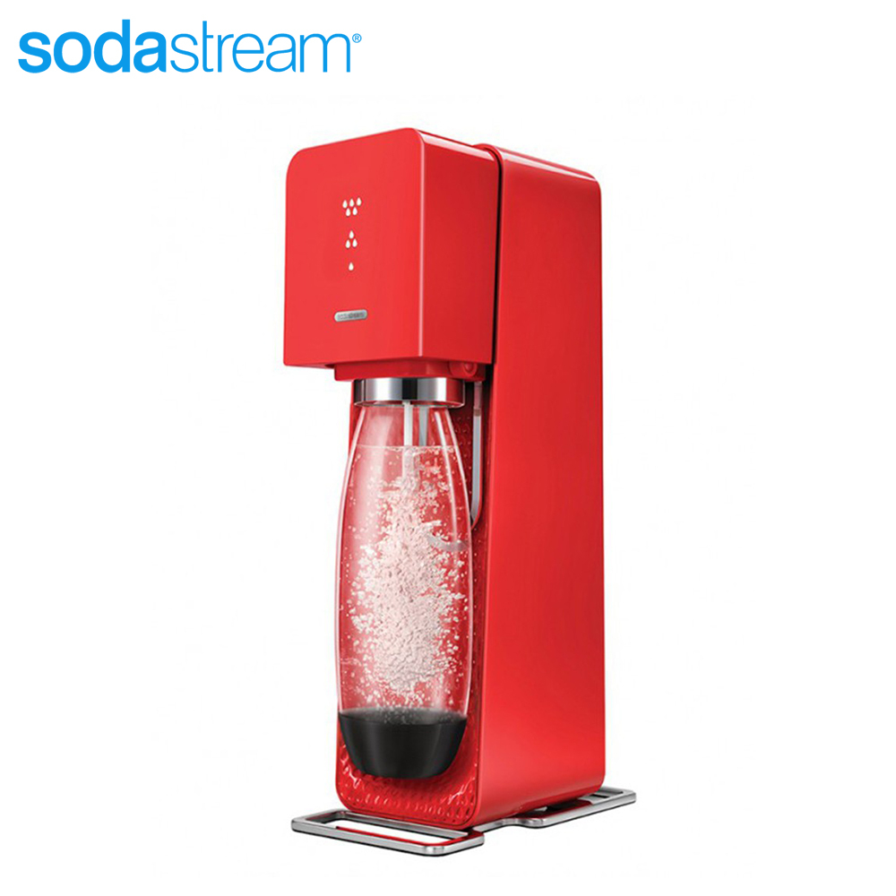 【Sodastream】Source設計師款自動扣瓶氣泡水機(紅)