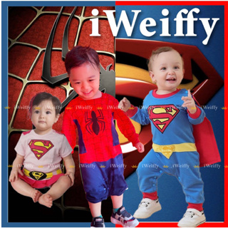 iWeiffy❤台灣現貨+發票 萬聖節 兒童套裝 cosplay造型 超人 蜘蛛人 包屁衣 嬰兒套裝 M3F656