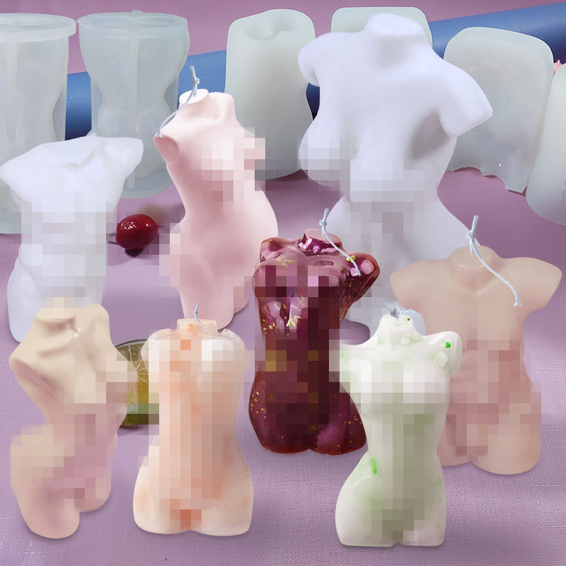 擴香石類|蠟燭模具 女性軀干形狀蠟模 文創手作模具 身體形狀矽膠蠟燭模具 人形矽膠模具 男性身體磨俱