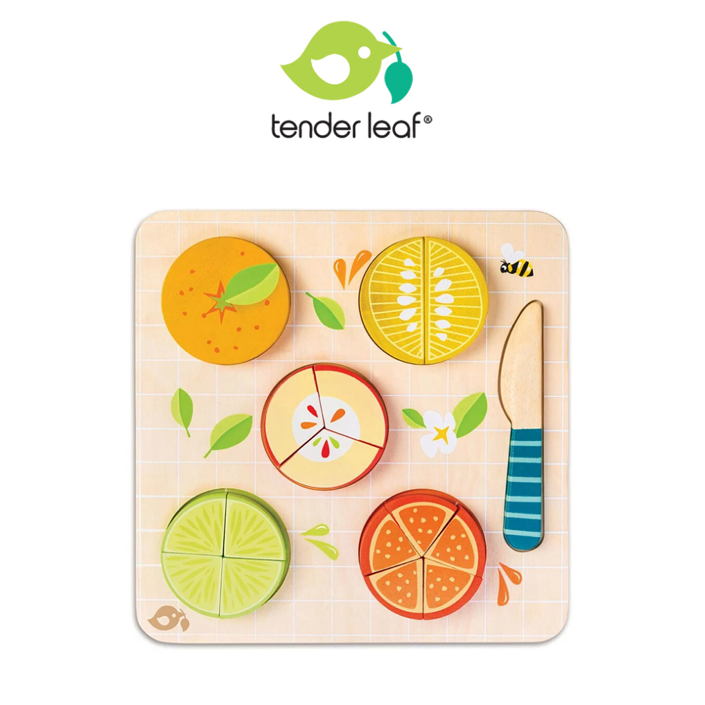 美國【Tender Leaf】香甜水果益智拼圖 木質玩具 兒童玩具 益智拼圖 扮家家酒玩具  ｜翔盛國際baby888
