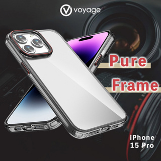 【VOYAGE】適用 iPhone 15 Pro(6.1") 抗摔防刮保護殼-Pure Frame 透黑