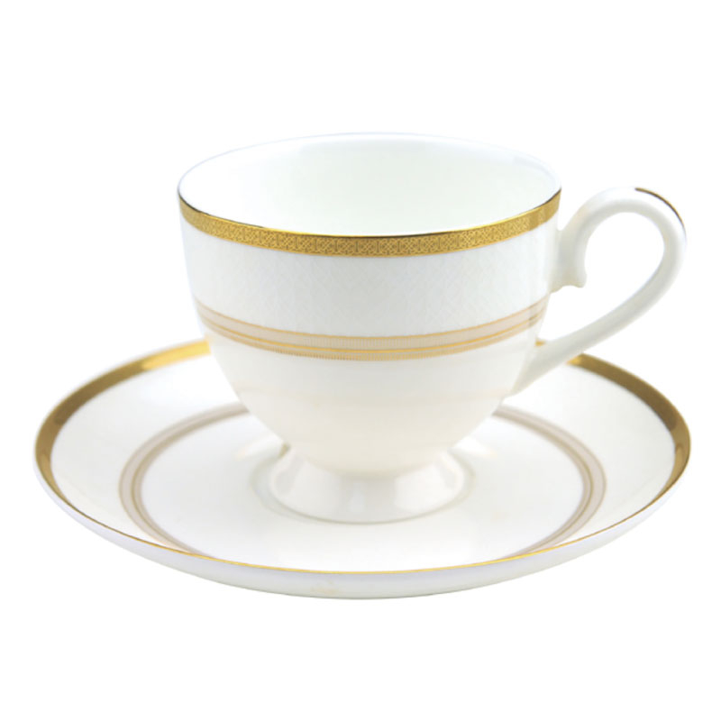 【Tiamo】骨瓷簡約貴族紋飾咖啡杯組/HG3218(200cc/2客/白金) | Tiamo品牌旗艦館