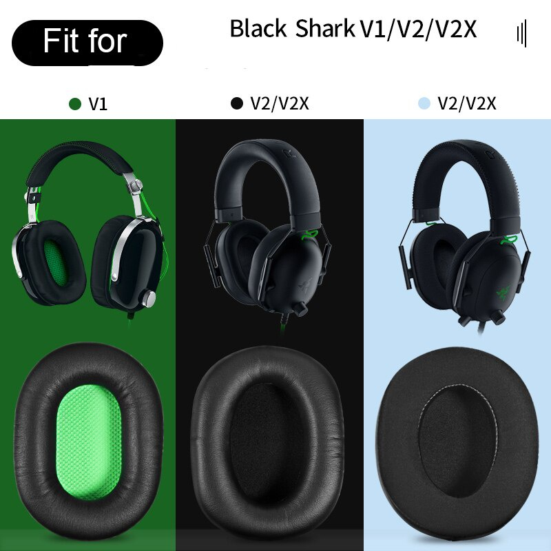 🎧遊戲耳機罩升級耳罩適用於 RAZER BlackShark V1 / V2 / V2X 電競遊戲耳機 一對裝