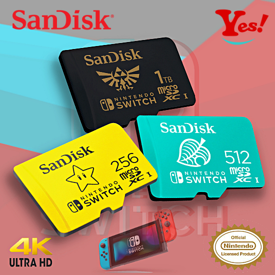 【Yes❗️公司貨】SanDisk 任天堂 Switch microSD 512G/GB 1TB U3 4K電玩 記憶卡