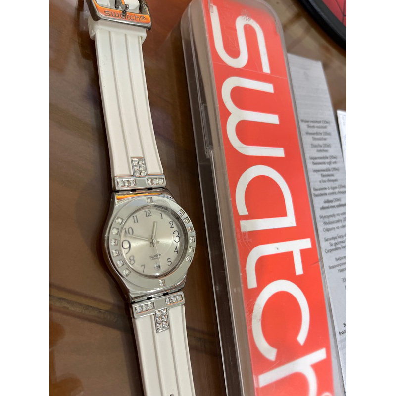 全新收藏⭐原價3650元⭐SWATCH FANCY ME YLS430(錶面有透明護貼)鑲鑽⭐瑞士錶 女錶禮盒⭐附保證書