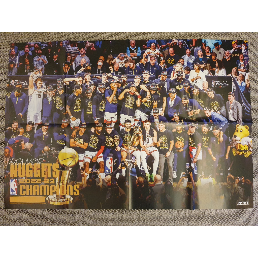 NBA 丹佛金塊 冠軍合影大海報 XXL 美國職籃雜誌 摺疊海報52x76
