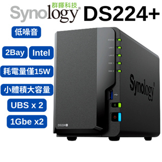 【高效儲存】台灣全新現貨Synology群暉科技DS224+ (2Bay/Intel/2G) NAS 網路儲存伺服器