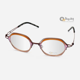 Onbeat ONB-b200日本手工眼鏡｜六角文藝框純鈦超輕眼鏡 女生品牌眼鏡框【幸子眼鏡】