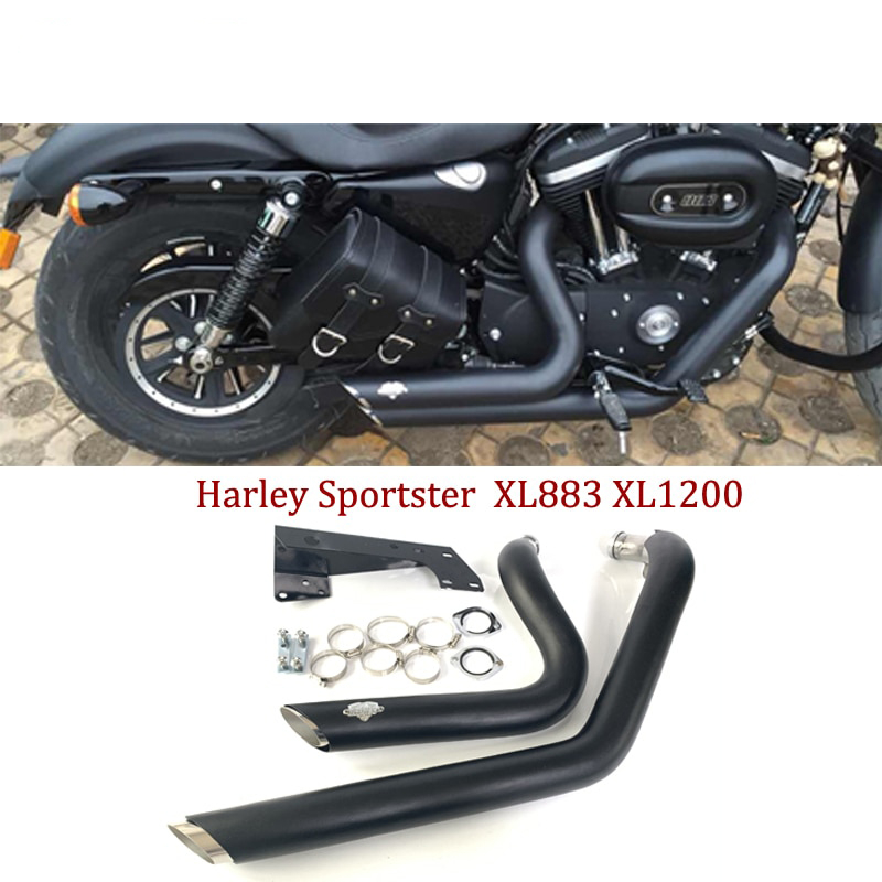 哈雷48渾厚排氣管 適用於 harley 72排氣管 哈雷883 渾厚排氣管 哈雷883哈雷883改裝 黑色排氣管