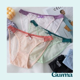 【Guima｜現貨】少女的告白💌 蕾絲網紗內褲 拼接撞色內褲 蕾絲內褲 性感內褲 可愛內褲 清純內褲