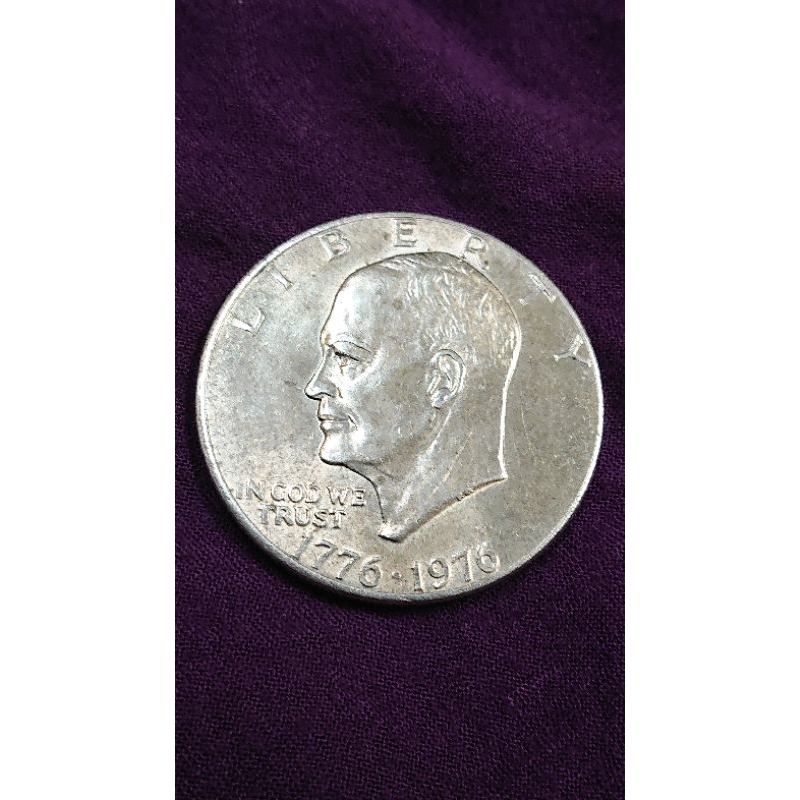 美國1776-1976獨立建國200週年紀念幣。背和平鐘大型美金1元