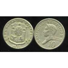 【全球硬幣】菲律賓 Philippines 1972年10sentimos AU