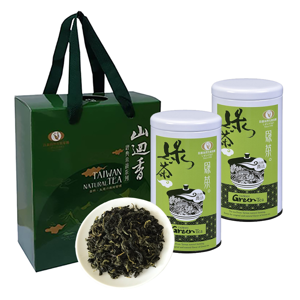 【百香】自然農法綠茶 80公克*2入 直條形綠茶 冷泡茶 百香茶葉 台灣茶  台灣茶