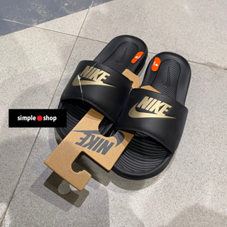 【Simple Shop】NIKE SLIDE 運動拖鞋 NIKE基本款 氣墊 拖鞋 黑金色 男款 CN9675-006