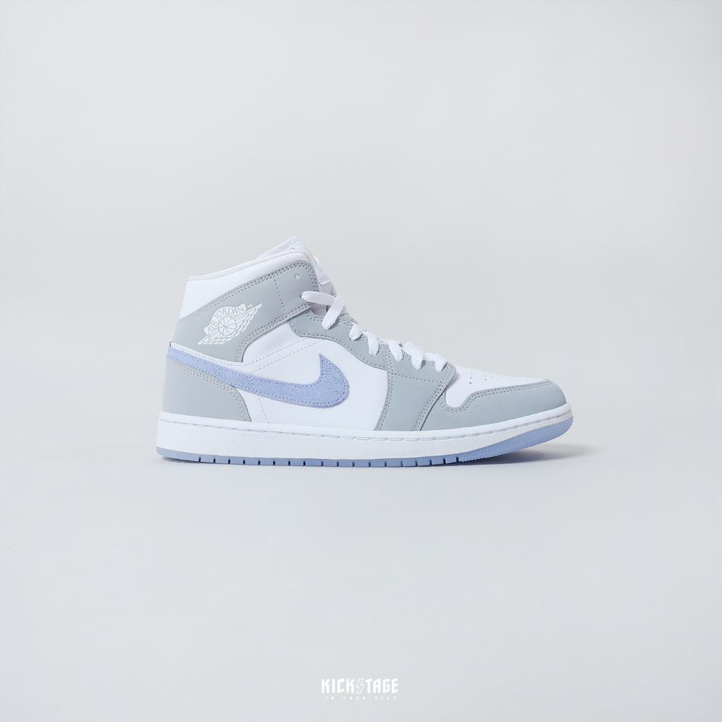 NIKE AIR JORDAN 1 MID 白灰 水藍 中筒 一代 AJ1 果凍底【BQ6472-105】