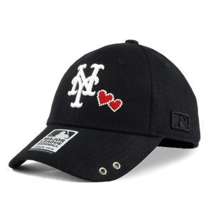 【MLB Old Fashioned Cap】大都會 NY 黑 老帽 愛心 人字布 鴨舌【ANGEL NEW ERA 】