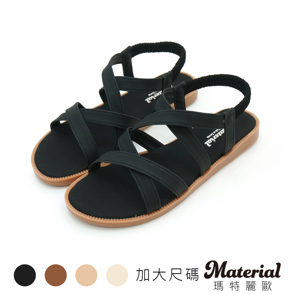 Material瑪特麗歐 涼鞋 加大尺碼細帶交繞涼鞋 TG52065