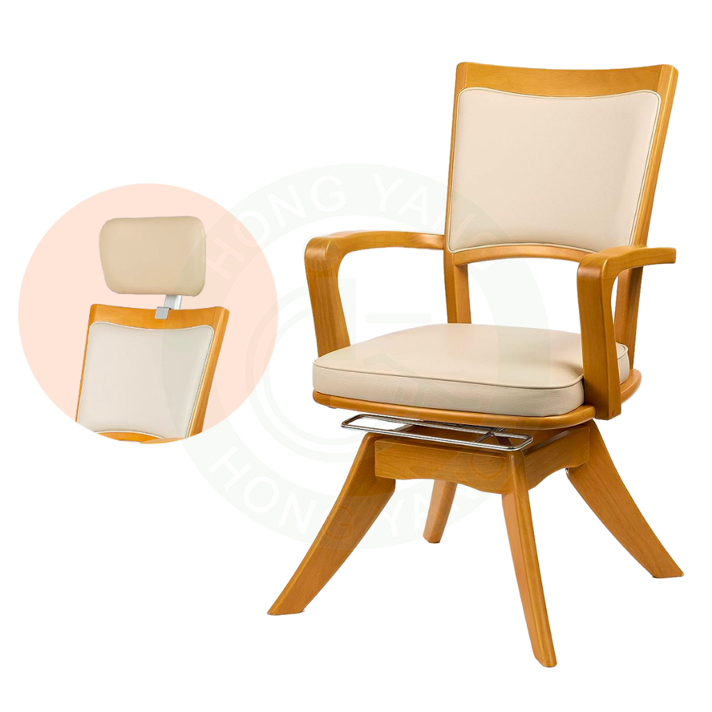 PITATTO 旋轉單人椅 NA-HR 右控 360度椅墊旋轉 加購頭靠 木質單人椅 餐桌椅 椅子