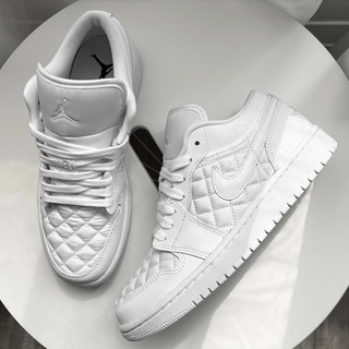 【EXIST】Air Jordan 1 Low "Triple White" 純白 菱格小香風 DB6480-100