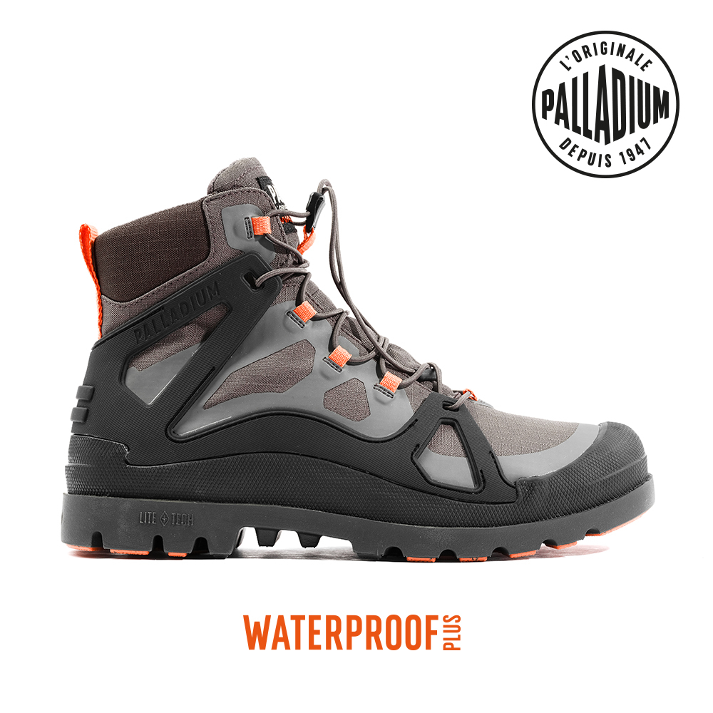 PALLADIUM PAMPA LITE+ CAGE WP+快穿輕量防水靴-男-金屬灰