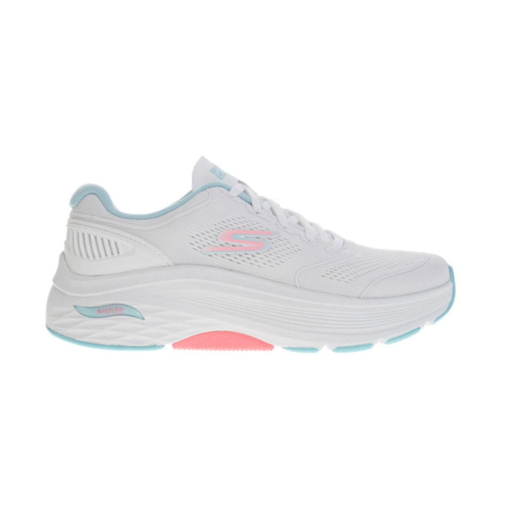 (女)【斯克威爾SKECHERS】GORUN MAX CUSHIONING ARCH FIT 寬楦女款慢跑鞋 白/水藍