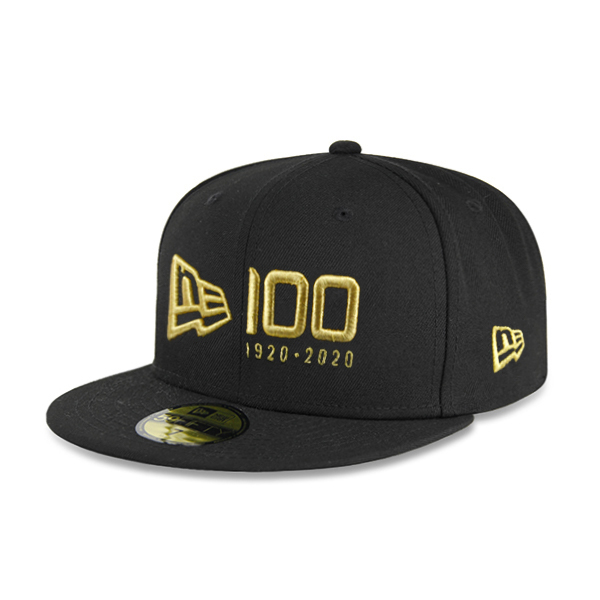 【New Era】100週年 紀念帽 經典黑 金字版 59FIFTY 全封帽 棒球帽【ANGEL NEW ERA】