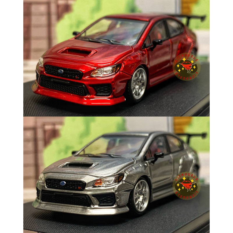 🔅里氏模型車 TM 1/64 SUBARU WRX STI 速霸陸 Impreza 硬皮鯊 金屬紅色 紅色 銀色