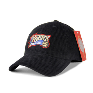 【Mitchell & Ness】MN NBA 費城 76人 燈心絨 經典黑 軟板 老帽【ANGEL NEW ERA】