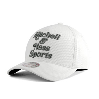 【Mitchell & Ness】M&N 品牌字樣 透氣布 象牙白 老帽 鴨舌帽 彈性可調【ANGEL NEW ERA】