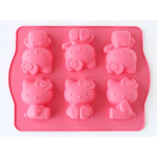 日本 Cotta 凱蒂貓 HELLO KITTY 矽膠模具(6個取) 蛋糕 果凍 手工皂 奶凍 冰淇淋 瑪德蓮 烘焙工具