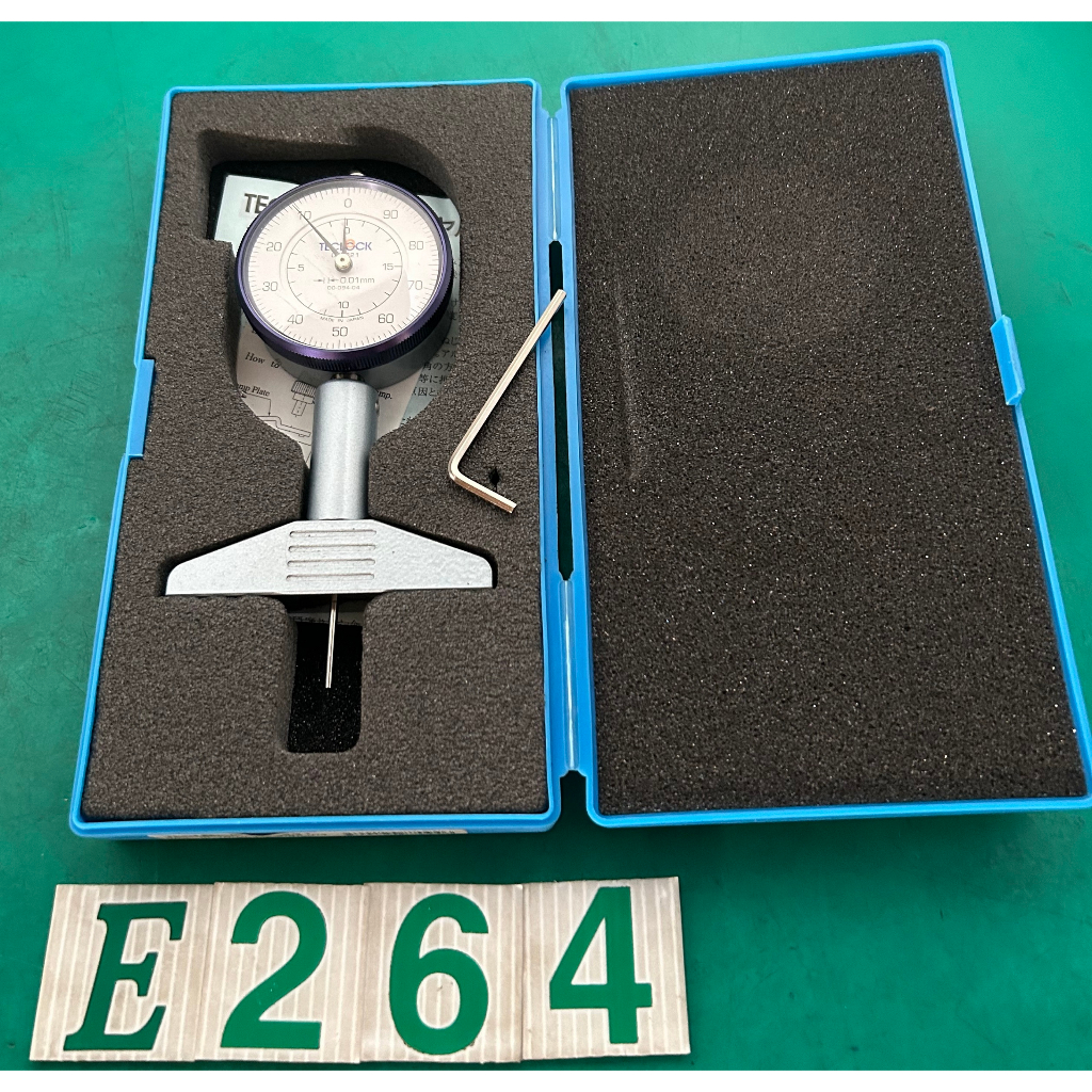【有中-日本外匯品】日本得樂 TECLOCK DM-221 量錶型/針盤式 深度計 0.01mm {E264}