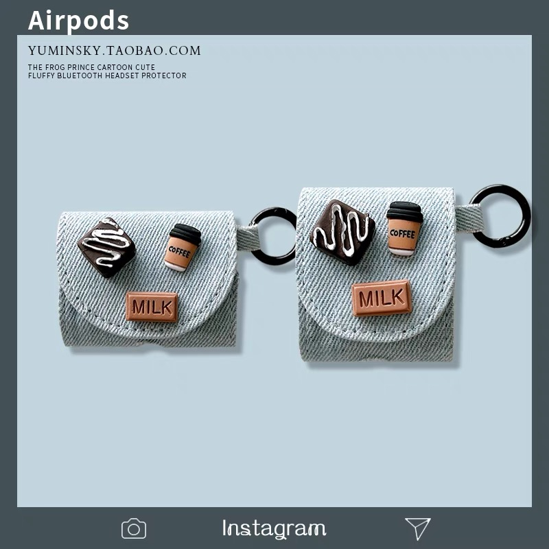 淺藍牛仔 耳機套 適用於AirPods AirPods第二代 AirPodsPro AirPods2 耳機保護殼