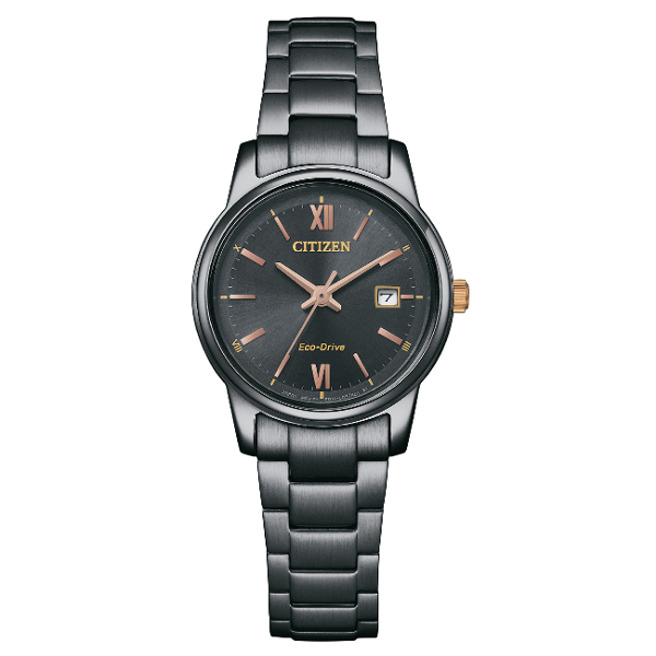 CITIZEN星辰錶 PAIR 對錶 EW2316-79E 光動能情侶手錶 女錶/黑面27.5mm