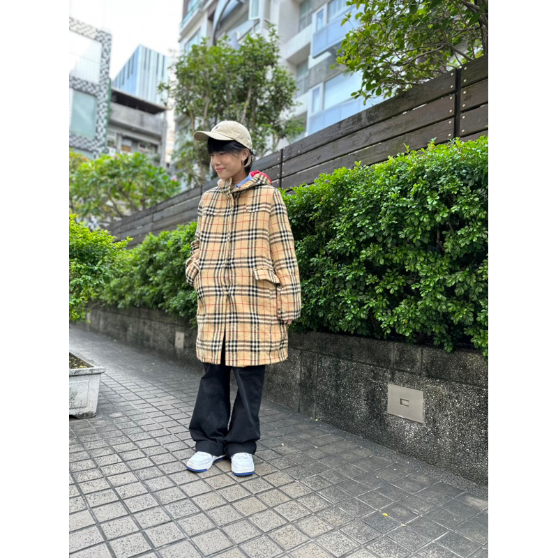 90s BURBERRY BLUE LABEL Ladys Wool Coat 38 博柏利 羊毛大衣 NOVA格紋