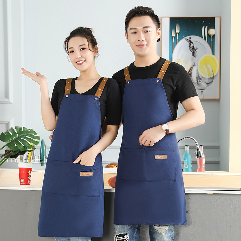 日式防水防油圍裙家用工作廚房圍裙全棉帆布日系韓版 烘焙 烹飪