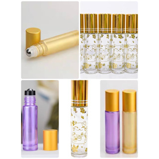 【容器】金色 滾珠瓶 10ml 適合裝招財油 紫色金蓋 招財貓 松木皮 包裝盒【餘老師手工皂創意工坊】