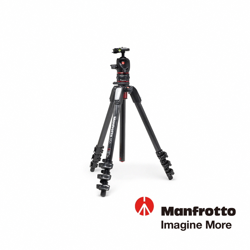 Manfrotto 全新 055 碳纖維 四節腳架套組 (含球型雲台及靈動快拆系統)