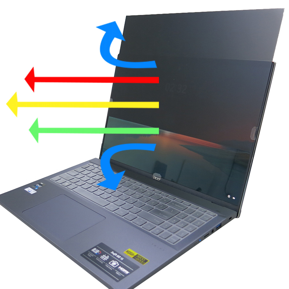 【Ezstick】Acer Swift GO SFG16-71 防藍光 防眩光 防窺膜 防窺片 (16W)