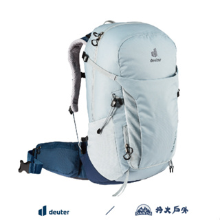丹大戶外【Deuter】TRAIL PRO輕量拔熱透氣背包/登山背包30SL 3441021 白錫藍/女性窄肩款 健行包