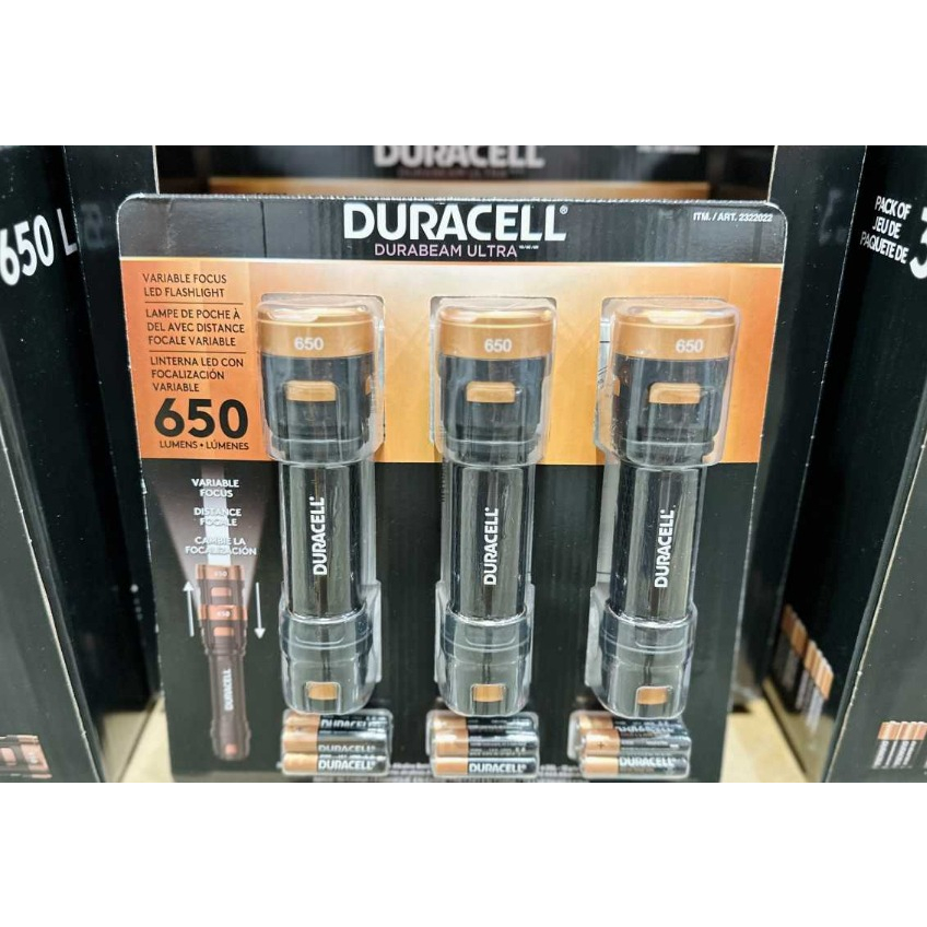 【手電筒】拆賣❤️金頂DURACELL  強大 極亮 650流明LED手電筒 防水 IPX4 戶外 露營 #232202