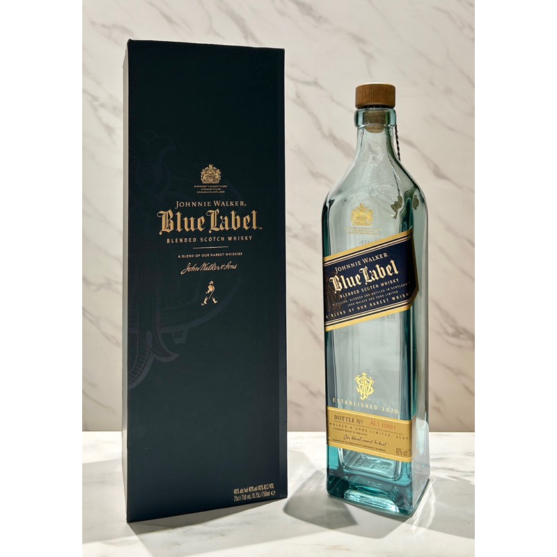 🇬🇧約翰走路 JOHNNIE WALKER《藍牌》蘇格蘭威士忌 0.75L「空酒瓶+空盒」