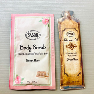 黑貓小舖🐈‍⬛ | SABON 以色列綠玫瑰身體磨砂膏 以色列綠玫瑰沐浴油 15g/15ml 以色列綠玫瑰身體乳液5ml