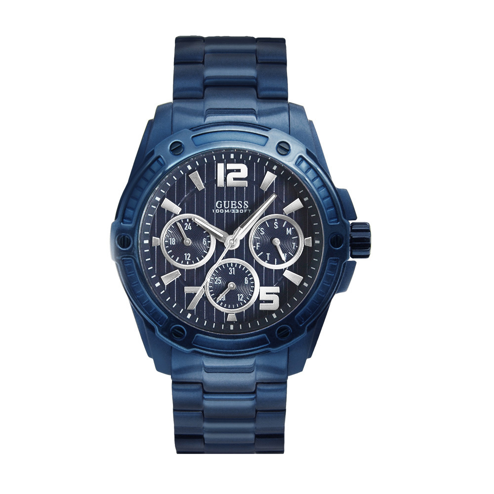 GUESS | 多功能三眼造型男錶 - 藍 W0601G2