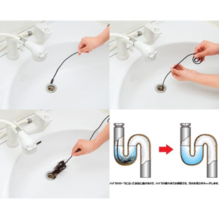 日本 COGIT | 排水管毛髮疏通器粗細2入組 清潔刷 排水口