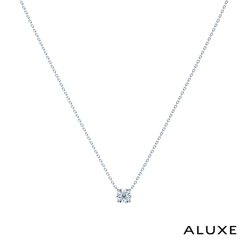 ALUXE 亞立詩 14K金 鑽石項鍊 閃耀單鑽 閃耀系列 NN2218(50分視覺效果)