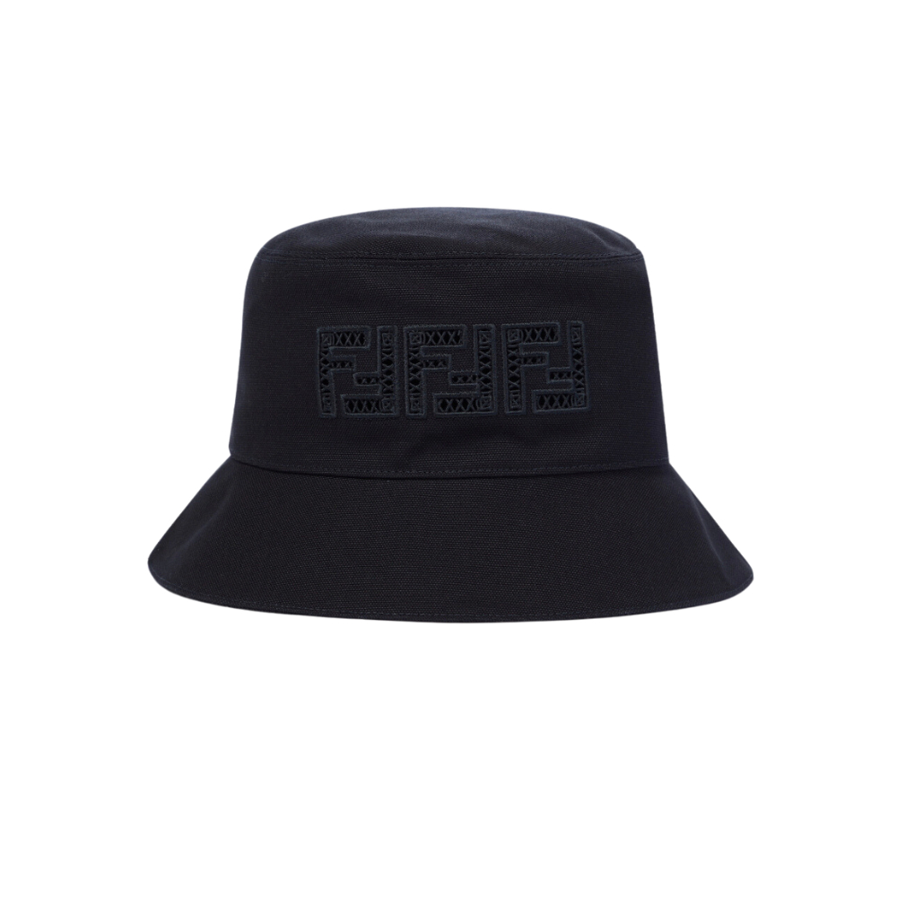 * 限時特價 * Fendi 鏤空Logo黑色漁夫帽 | ASCE