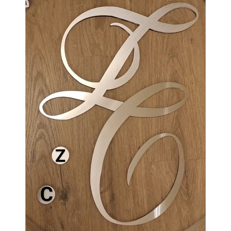 英文字母字板 Z&amp;C 金屬壓克力字板 佈置道具 英文縮寫 婚禮佈置 背板 Logo